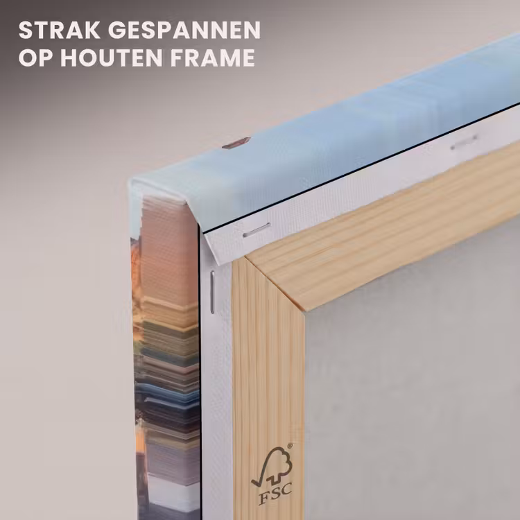 Canvas schilderij - Brug - Stad - Huizen - Boot — 7