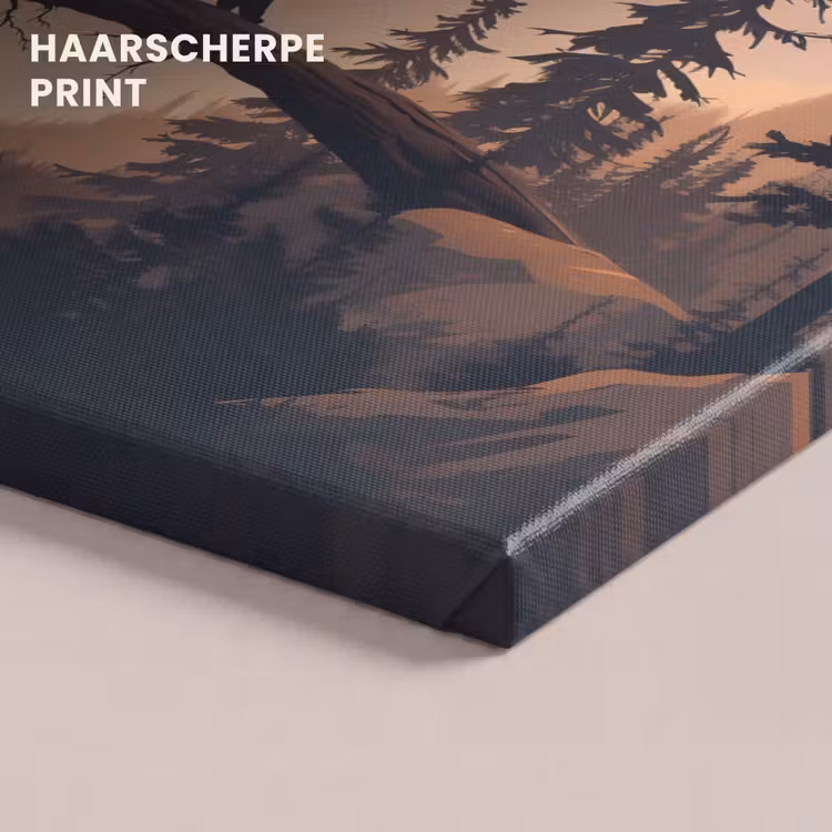 Canvas schilderij - Beren - Bomen - Landschap - Zonsondergang — 5