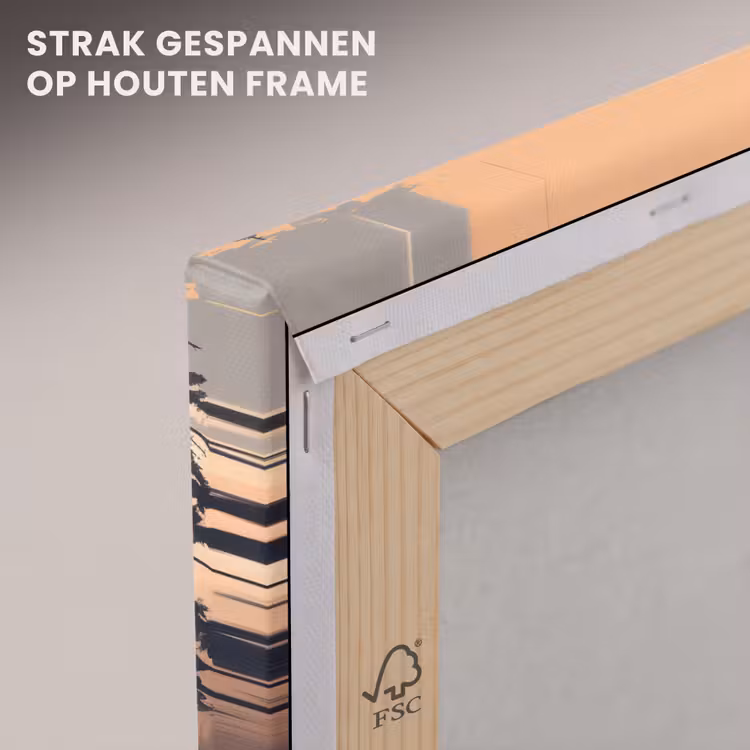 Canvas schilderij - Beren - Bomen - Landschap - Zonsondergang — 7