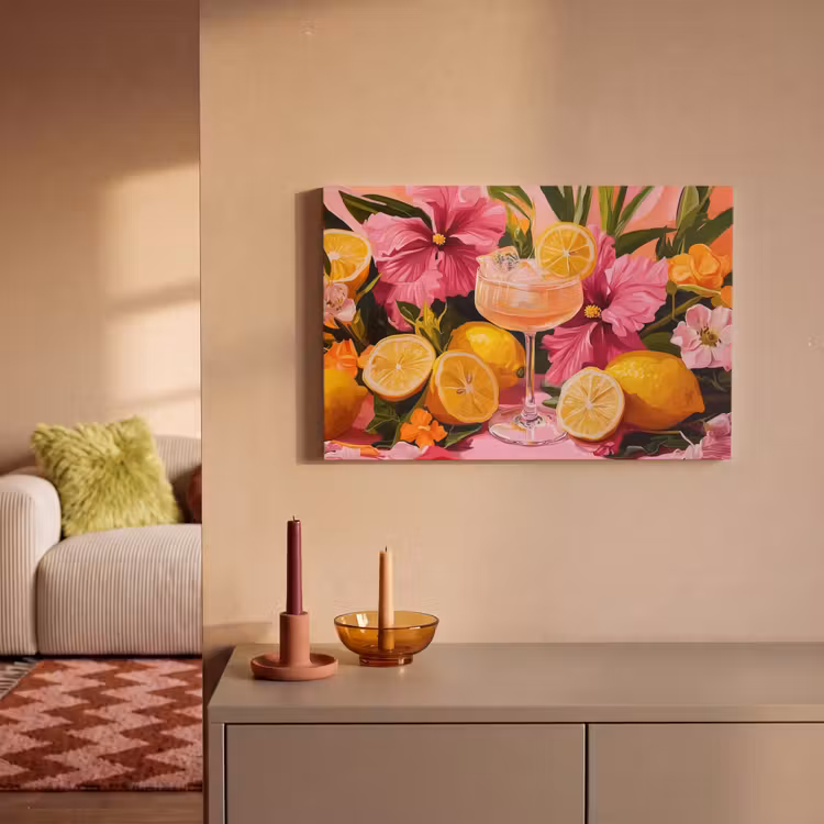 Canvas schilderij - Drink - Bloemen - Yellow — 2