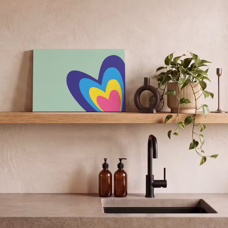 Canvas schilderij - Hartjes - Kleurrijk - Valentijn — 4