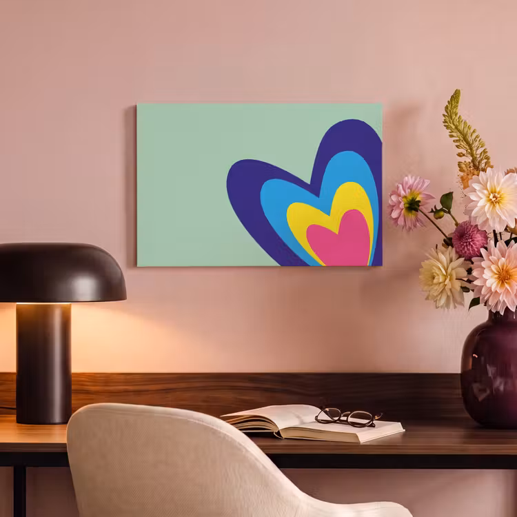 Canvas schilderij - Hartjes - Kleurrijk - Valentijn — 6