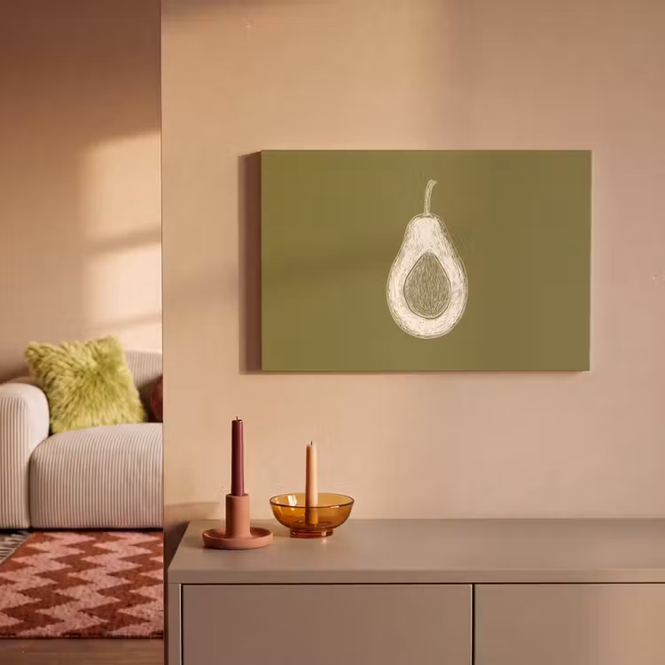 Canvas schilderij - Avocado - Minimalistisch - Illustratie - Groen — 2