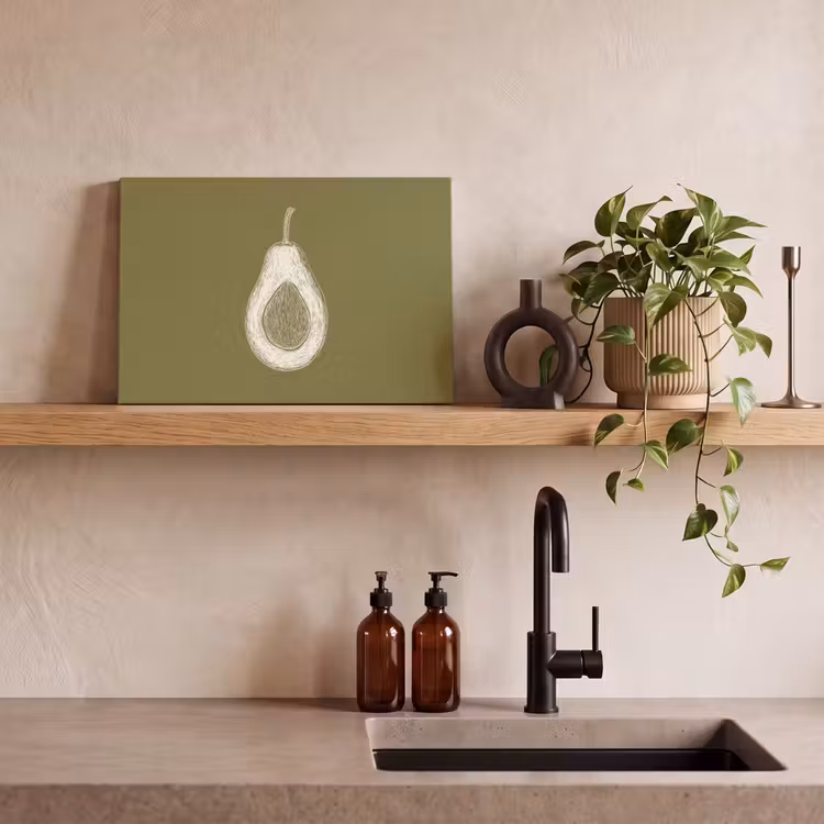 Canvas schilderij - Avocado - Minimalistisch - Illustratie - Groen — 4