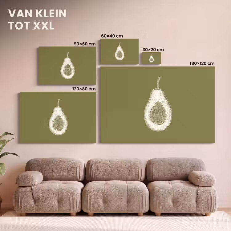 Canvas schilderij - Avocado - Minimalistisch - Illustratie - Groen — 7