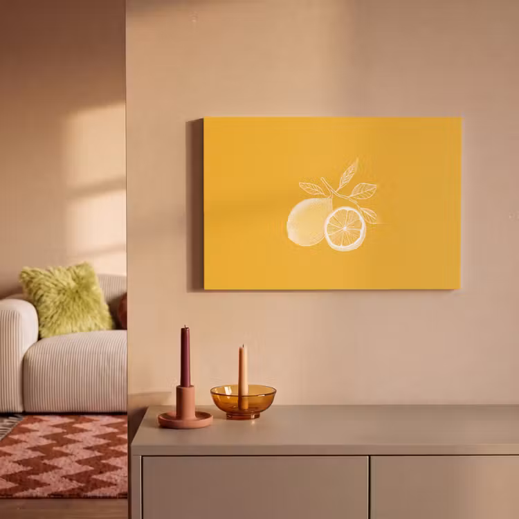 Canvas schilderij - Citroenen - Illustratie - Minimalistisch - Geel — 2