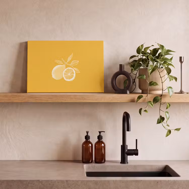 Canvas schilderij - Citroenen - Illustratie - Minimalistisch - Geel — 4