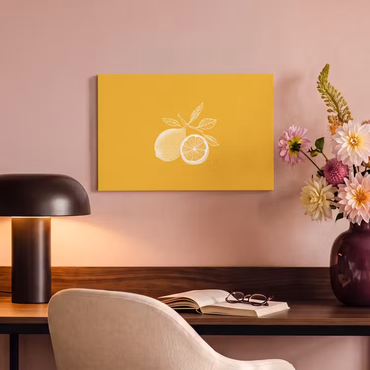 Canvas schilderij - Citroenen - Illustratie - Minimalistisch - Geel — 6
