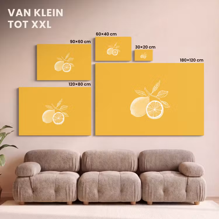 Canvas schilderij - Citroenen - Illustratie - Minimalistisch - Geel — 7