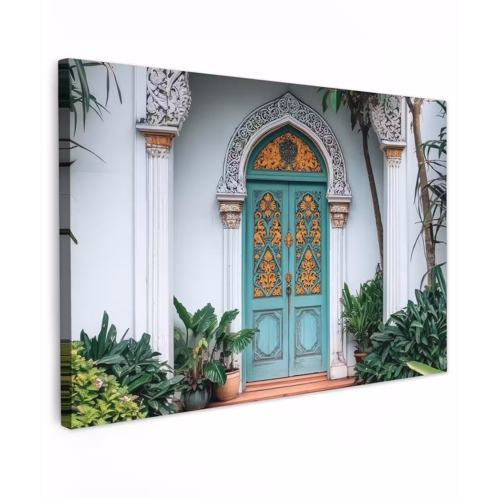 Canvas schilderij - Deur - Patronen - Planten — 1