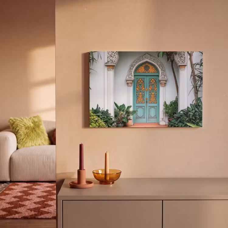 Canvas schilderij - Deur - Patronen - Planten — 2