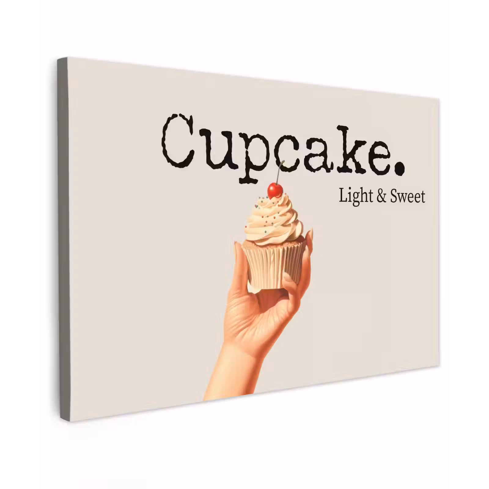 Canvas schilderij - Cupcake - Zoet - Kers — 1