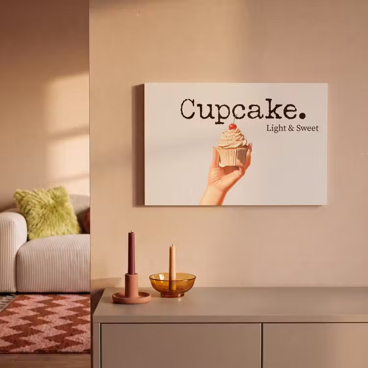 Canvas schilderij - Cupcake - Zoet - Kers — 2