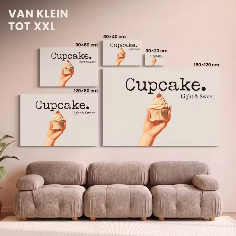 Canvas schilderij - Cupcake - Zoet - Kers — 7
