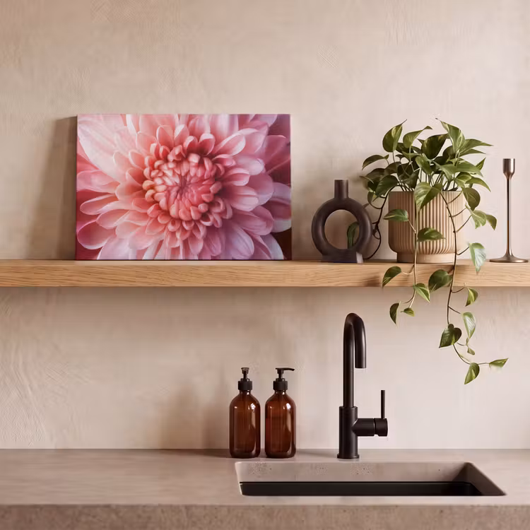 Canvas schilderij - Dahlia - Bloem - Close up - Roze — 4
