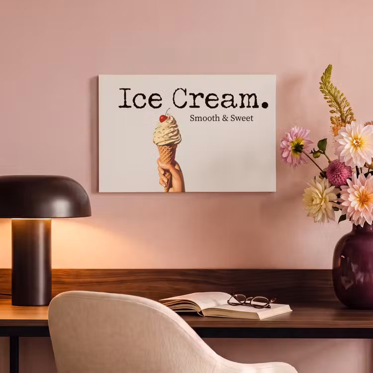 Canvas schilderij - Ice cream - Softijs - Kleurrijk - Kers — 6
