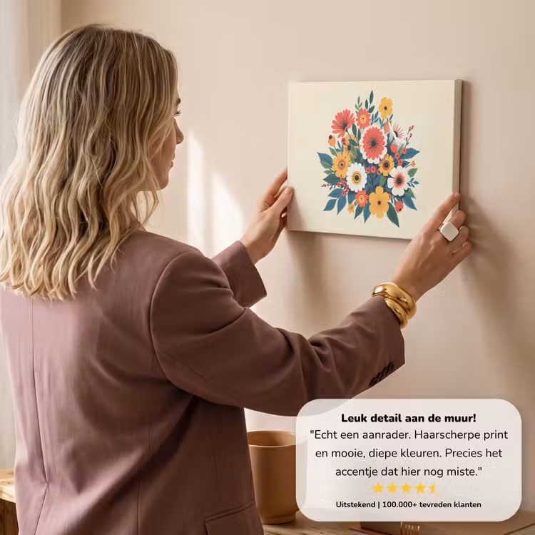 Canvas schilderij - Boeket - Bladeren - Illustratie - Kleurrijk — 3