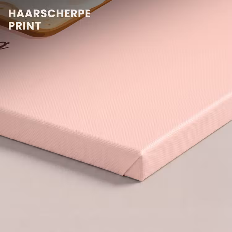 Canvas schilderij - Brood - Illustratie - Quote - Roze — 5