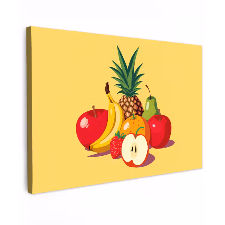 Canvas schilderij - Fruit - Illustratie - Kleurrijk — 1