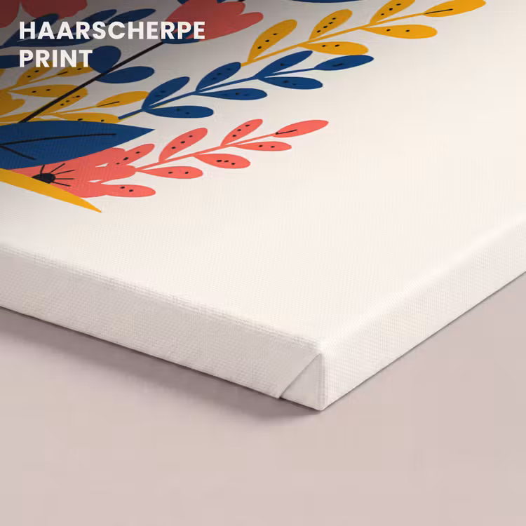 Canvas schilderij - Illustratie - Bloemen - Bladeren - Roze — 5