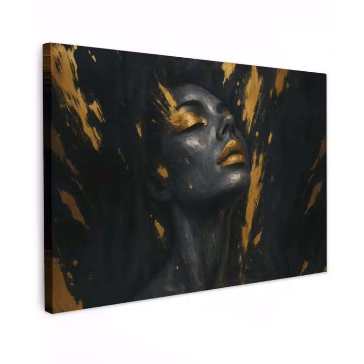 Canvas schilderij - Gezicht - Vrouw - Verfspatten - Abstract — 1