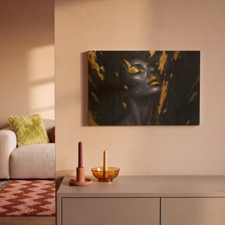 Canvas schilderij - Gezicht - Vrouw - Verfspatten - Abstract — 2