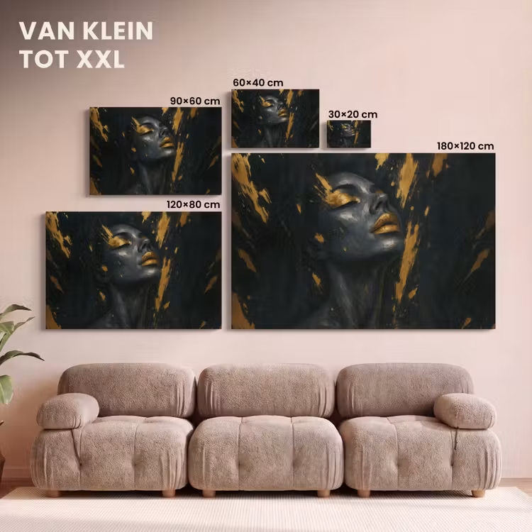 Canvas schilderij - Gezicht - Vrouw - Verfspatten - Abstract — 8