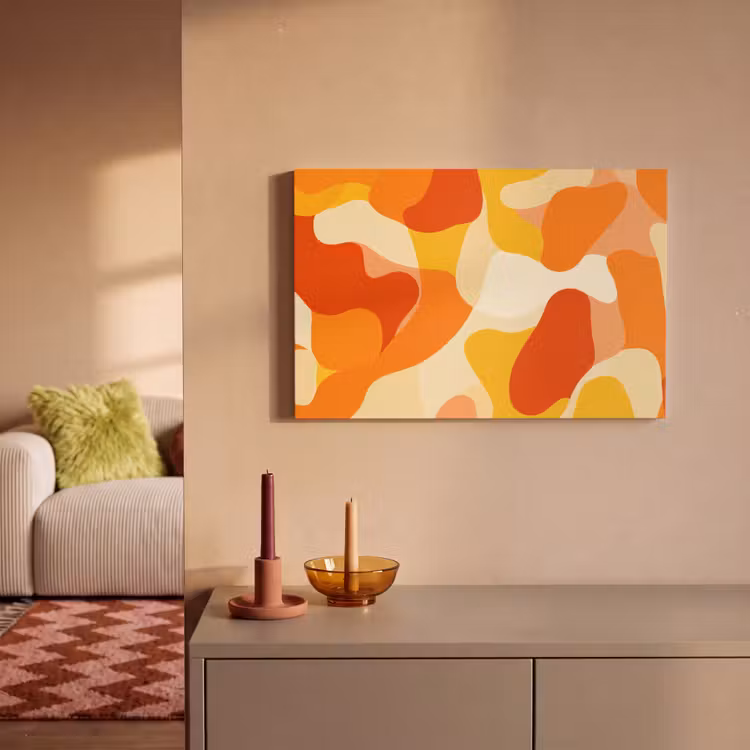 Canvas schilderij - Abstract - Vormen - Oranje — 2