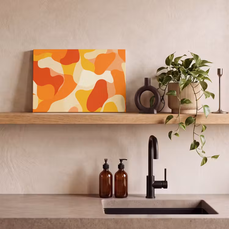 Canvas schilderij - Abstract - Vormen - Oranje — 4