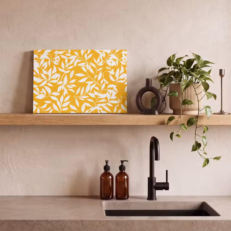 Canvas schilderij - Bladeren - Takken - Geel — 4