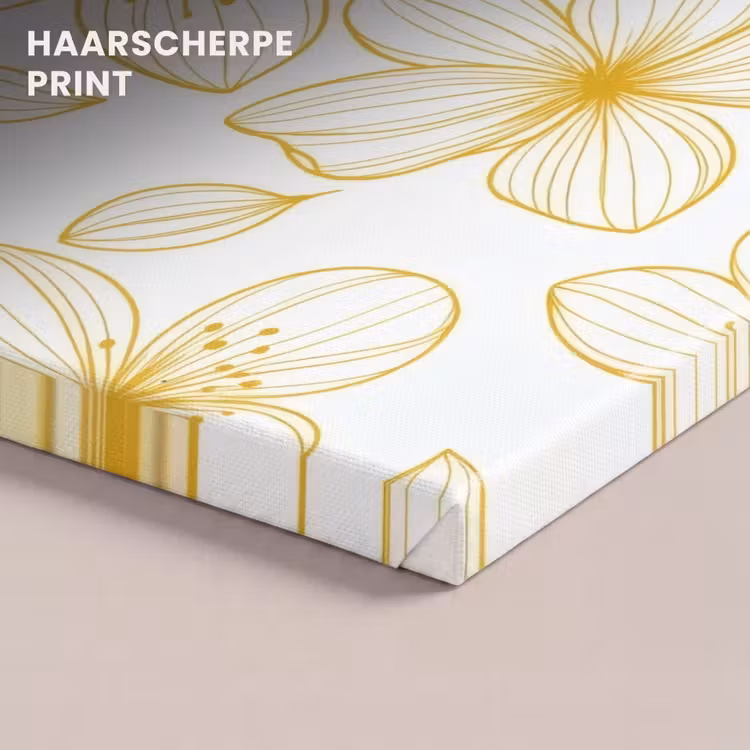 Canvas schilderij - Bloemen - Patroon - Illustratie - Geel — 5