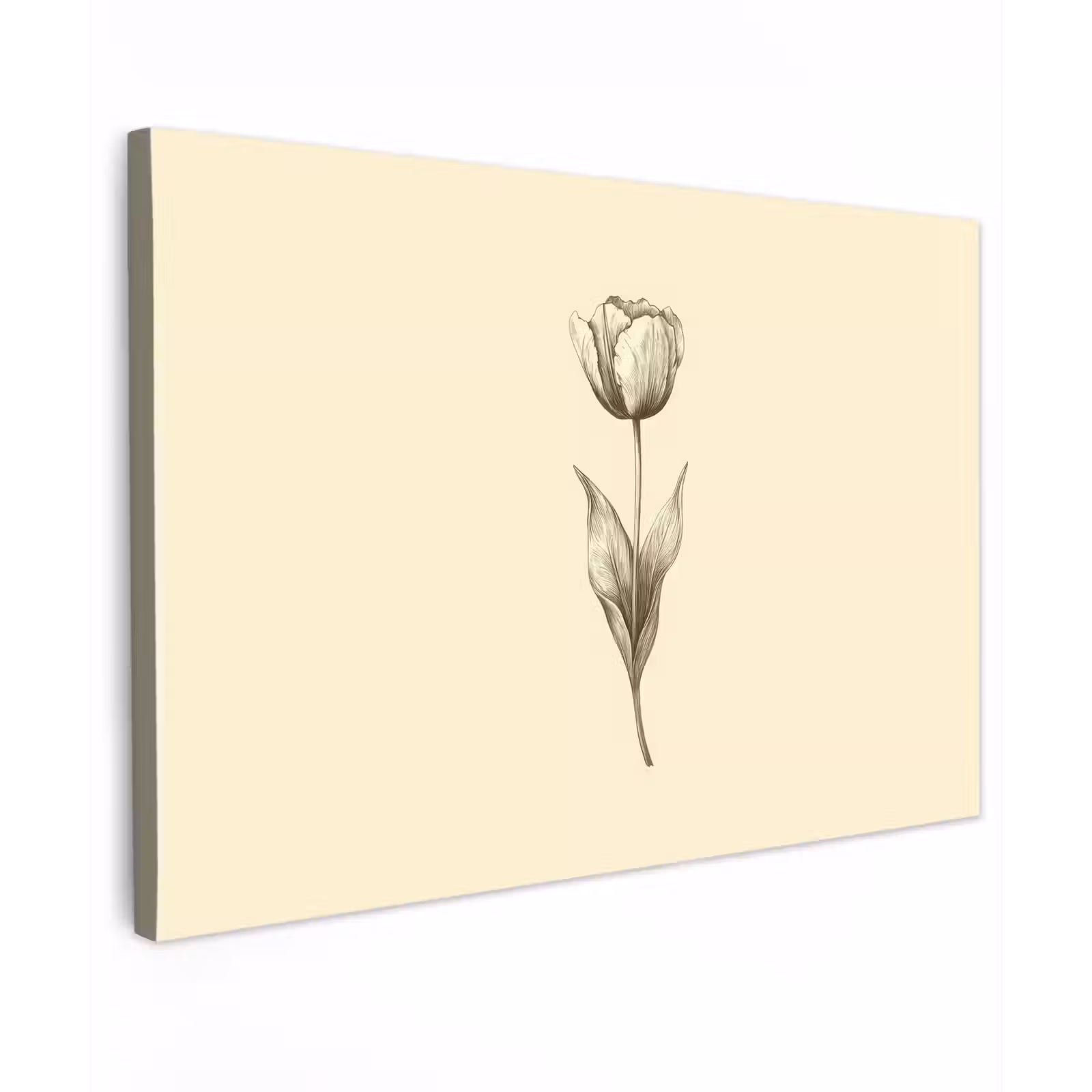 Canvas schilderij - Illustratie - Tulp - Zwart — 1
