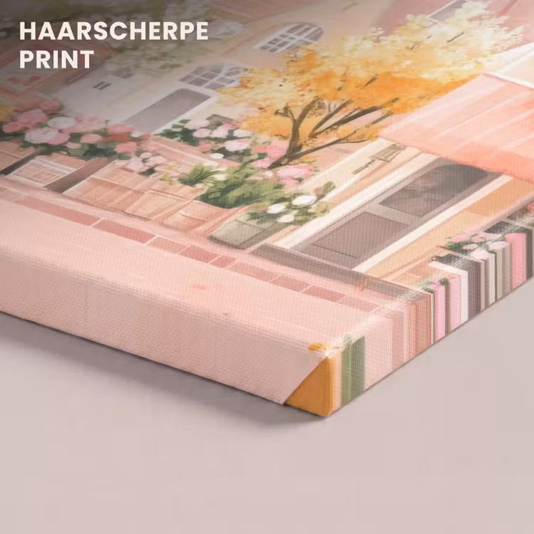 Canvas schilderij - Bloemen - Huizen - Dorp — 5
