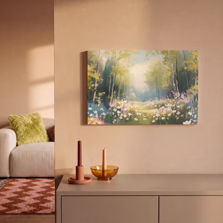 Canvas schilderij - Bos - Schilderstijl - Kleurrijk — 2
