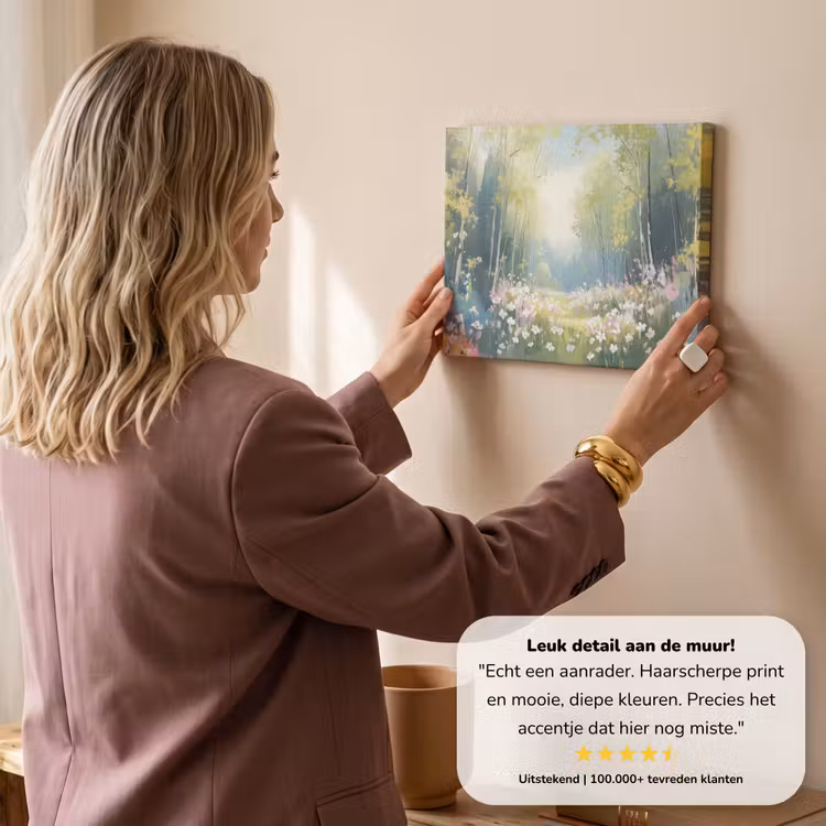 Canvas schilderij - Bos - Schilderstijl - Kleurrijk — 3