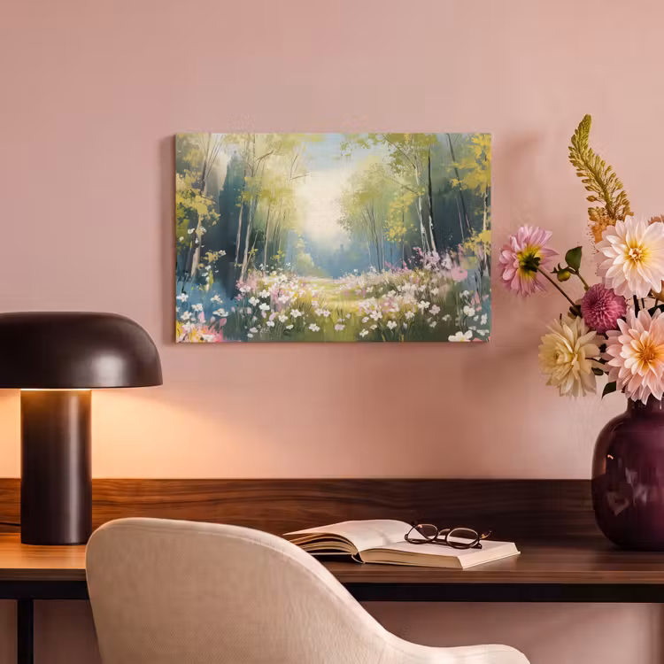 Canvas schilderij - Bos - Schilderstijl - Kleurrijk — 6