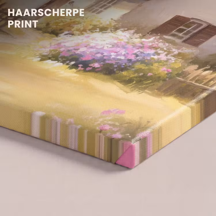 Canvas schilderij - Huisje - Hout - Bloemen — 5
