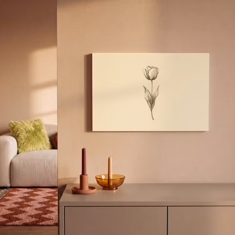 Canvas schilderij - Illustratie - Tulp - Zwart — 2