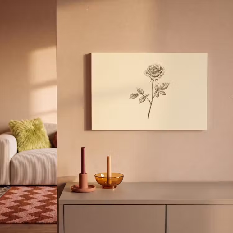 Canvas schilderij - Illustratie - Zwart - Roos — 2