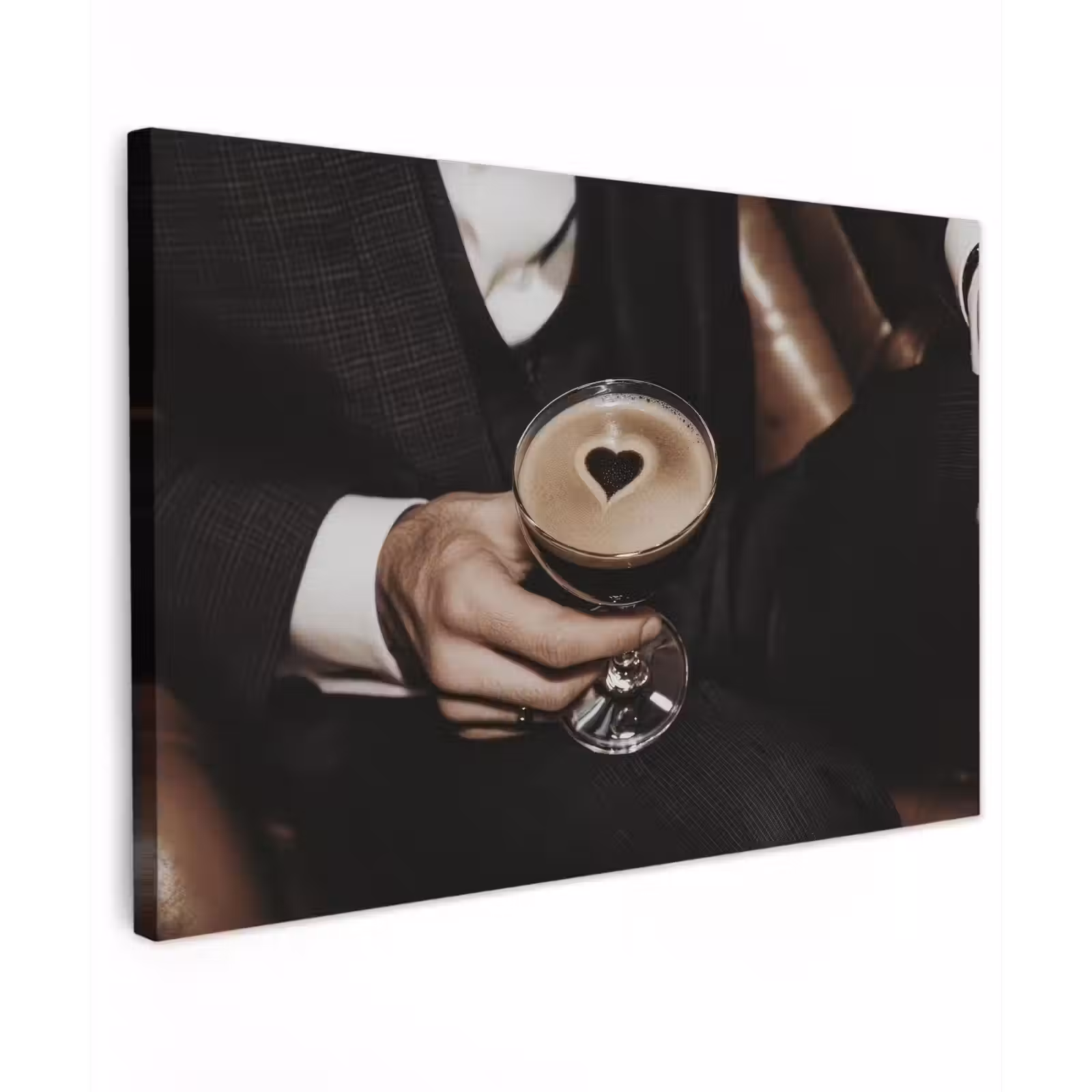 Canvas schilderij - Hartje - Cocktail - Espresso Martini - Hand — 1
