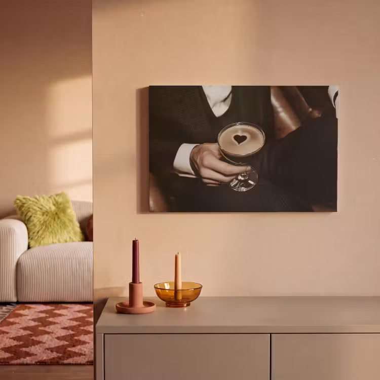 Canvas schilderij - Hartje - Cocktail - Espresso Martini - Hand — 2