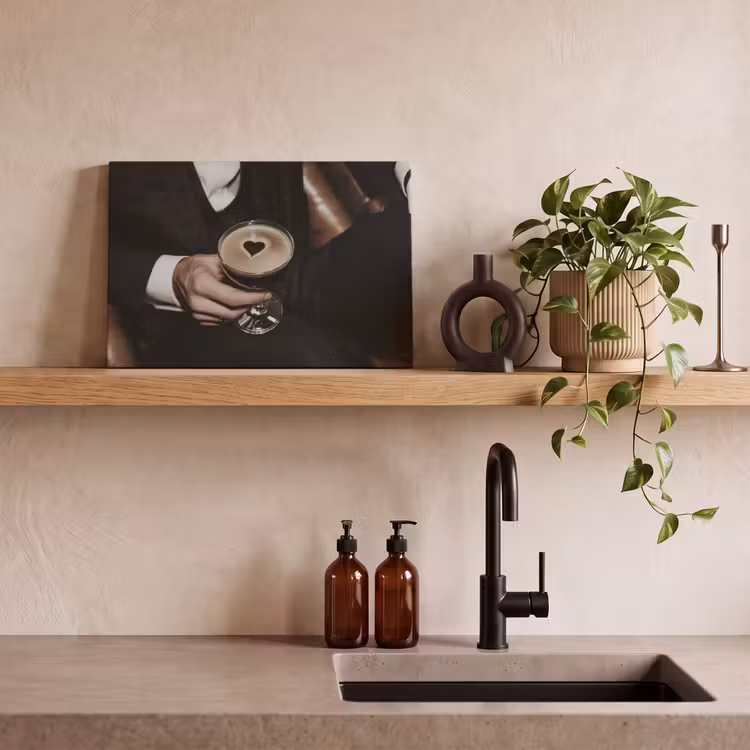 Canvas schilderij - Hartje - Cocktail - Espresso Martini - Hand — 4