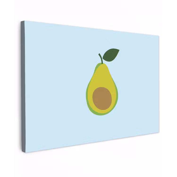 Canvas schilderij - Avocado - Illustratie - Groene - Vrucht — 1
