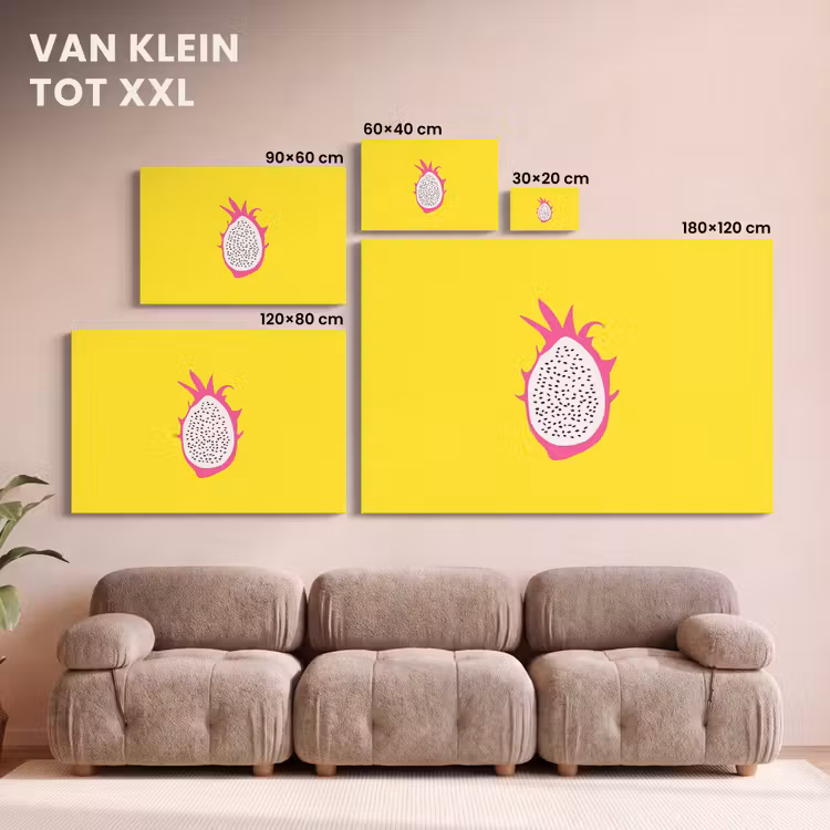 Canvas schilderij - Illustratie - Drakenvrucht - Kleurrijk — 7