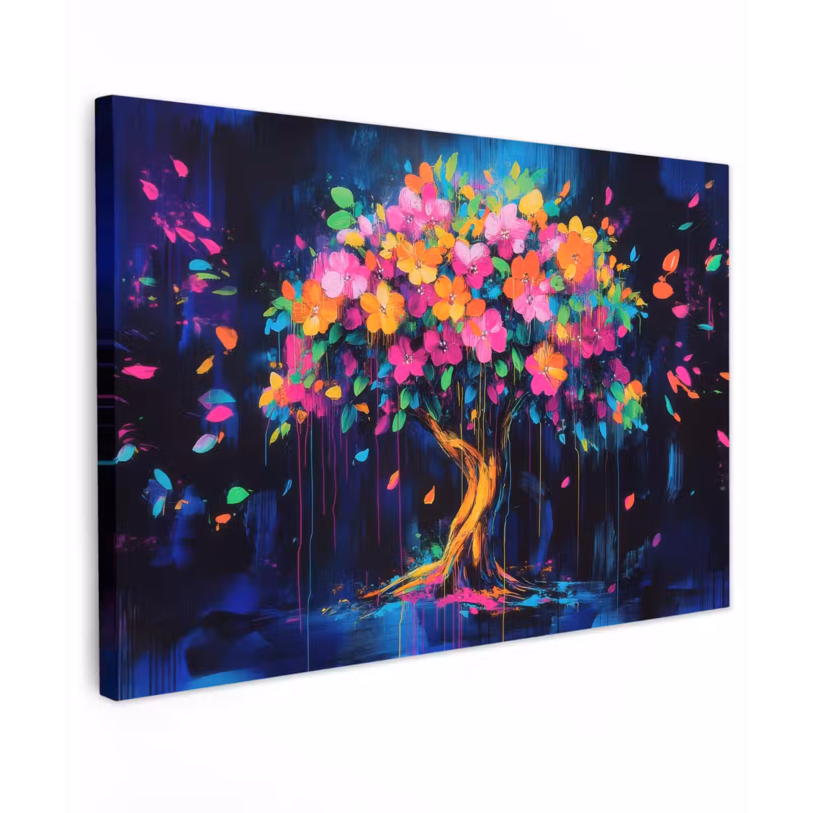Canvas schilderij - Boom - Bloemen - Magisch - Gekleurde — 1