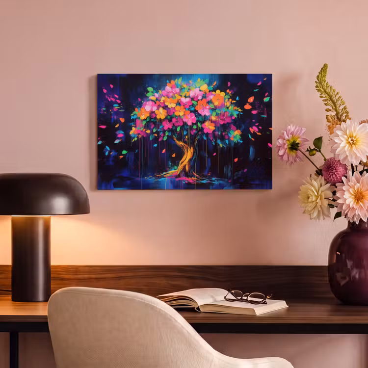 Canvas schilderij - Boom - Bloemen - Magisch - Gekleurde — 6