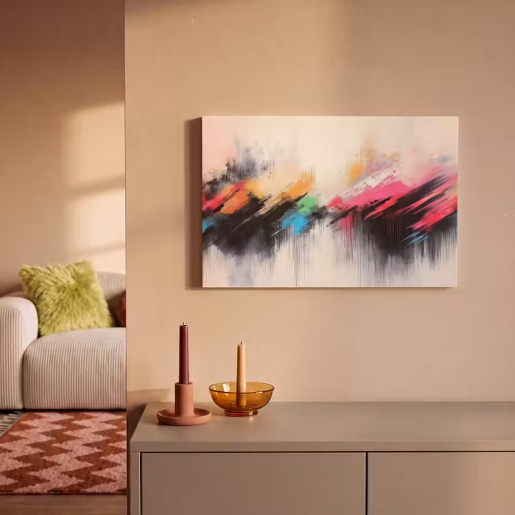 Canvas schilderij - Dynamisch - Abstract - Kleurrijk - Zwart — 2