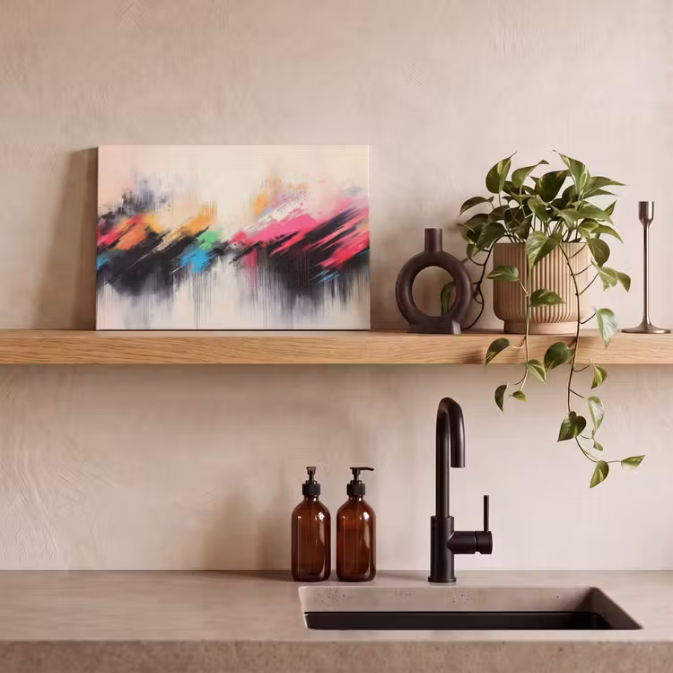 Canvas schilderij - Dynamisch - Abstract - Kleurrijk - Zwart — 4