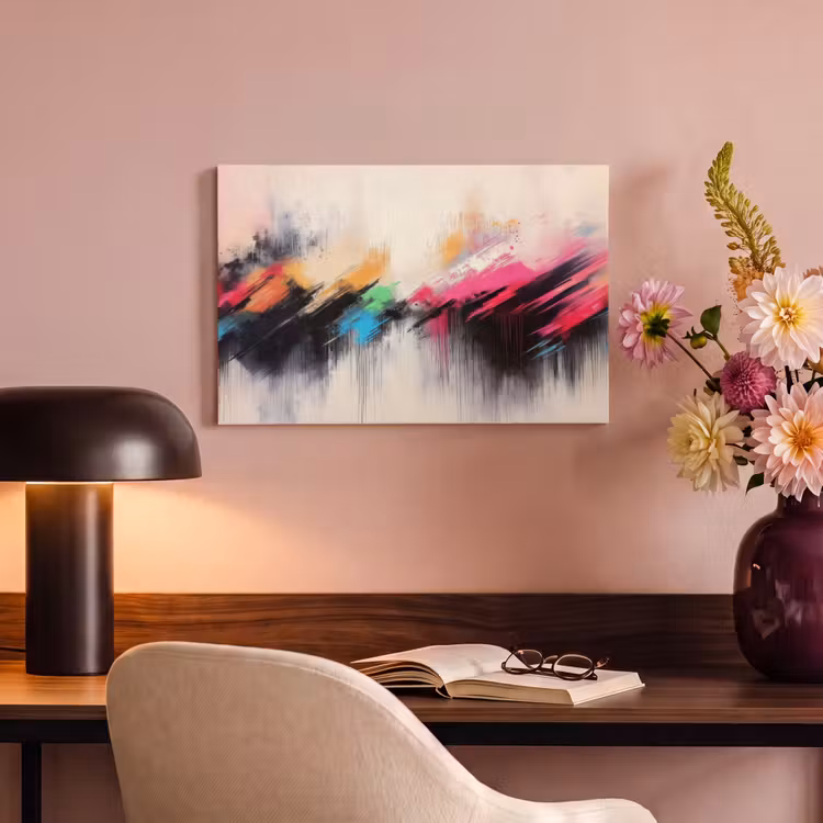 Canvas schilderij - Dynamisch - Abstract - Kleurrijk - Zwart — 6