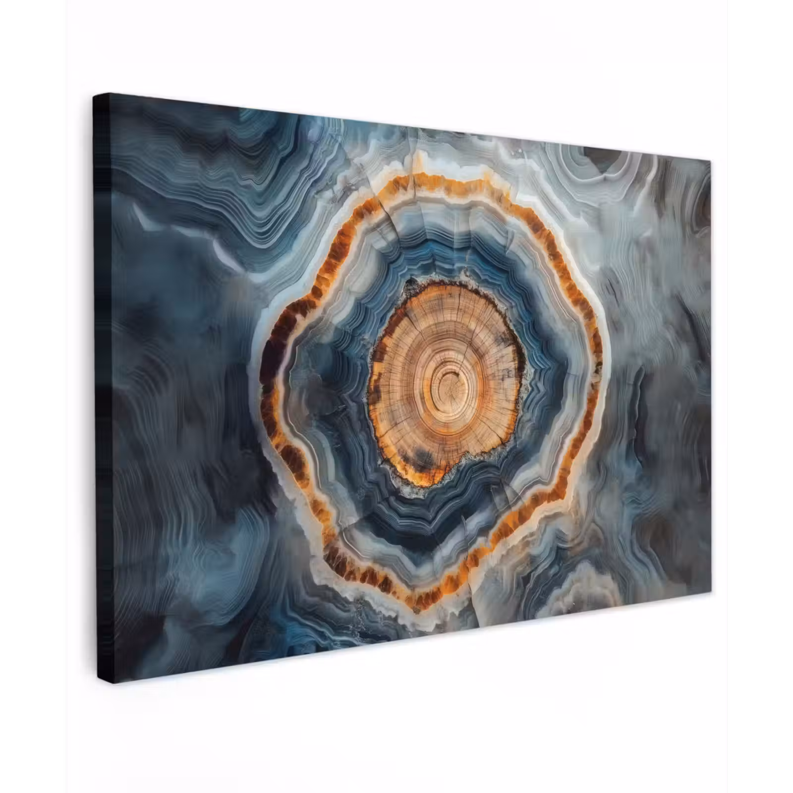 Canvas schilderij - Cirkel - Ringen - Steen - Tinten — 1